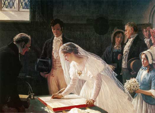 Edmund Blair Leighton   signing the register