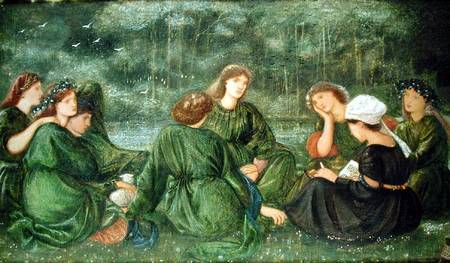 Green Summer, 1864 (gouache on paper) by Burne-Jones, Sir Edward (1833-98) Private Collection English, out of copyright Nel quadro alcune sorelle Mc Donald e Annie Miller